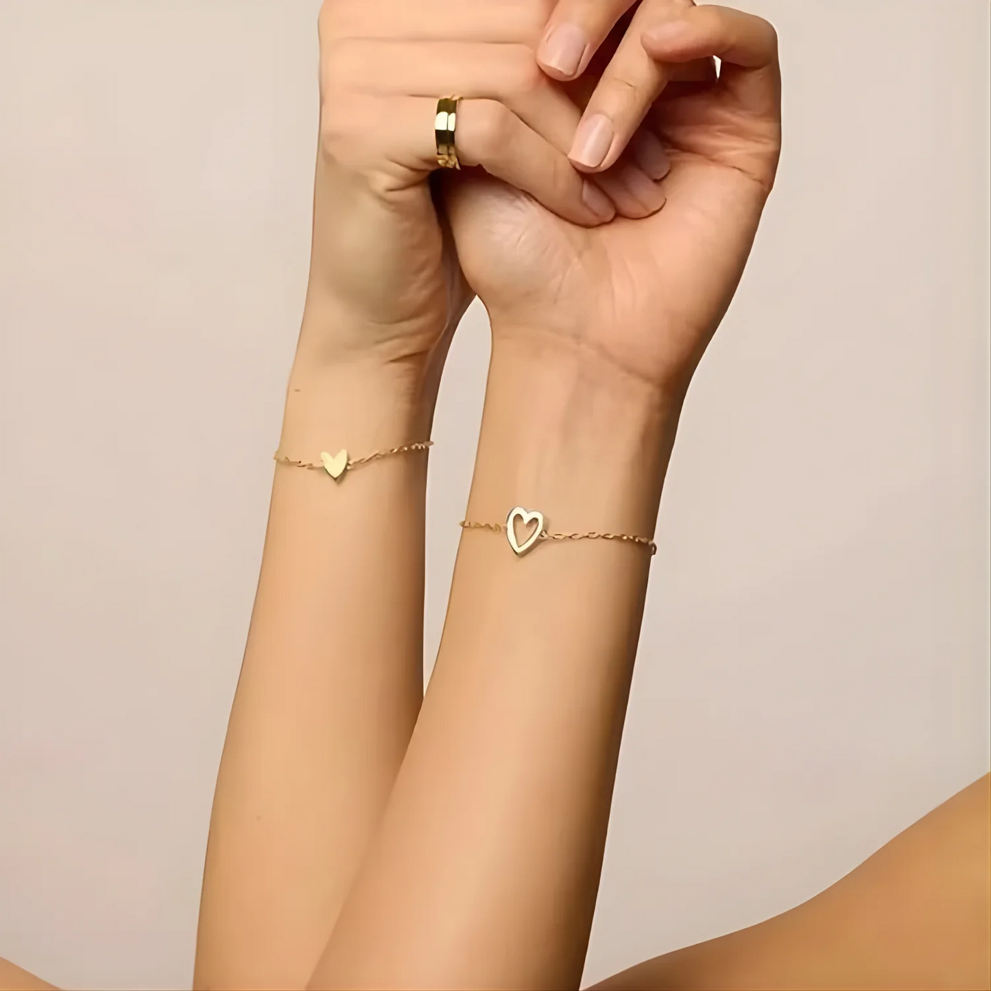 HeartBond™ Duo Bracelet – Twee Harten, Eén Band – Draag Elkaar Altijd Bij Je