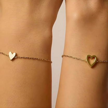 HeartBond™ Duo Bracelet – Twee Harten, Eén Band – Draag Elkaar Altijd Bij Je