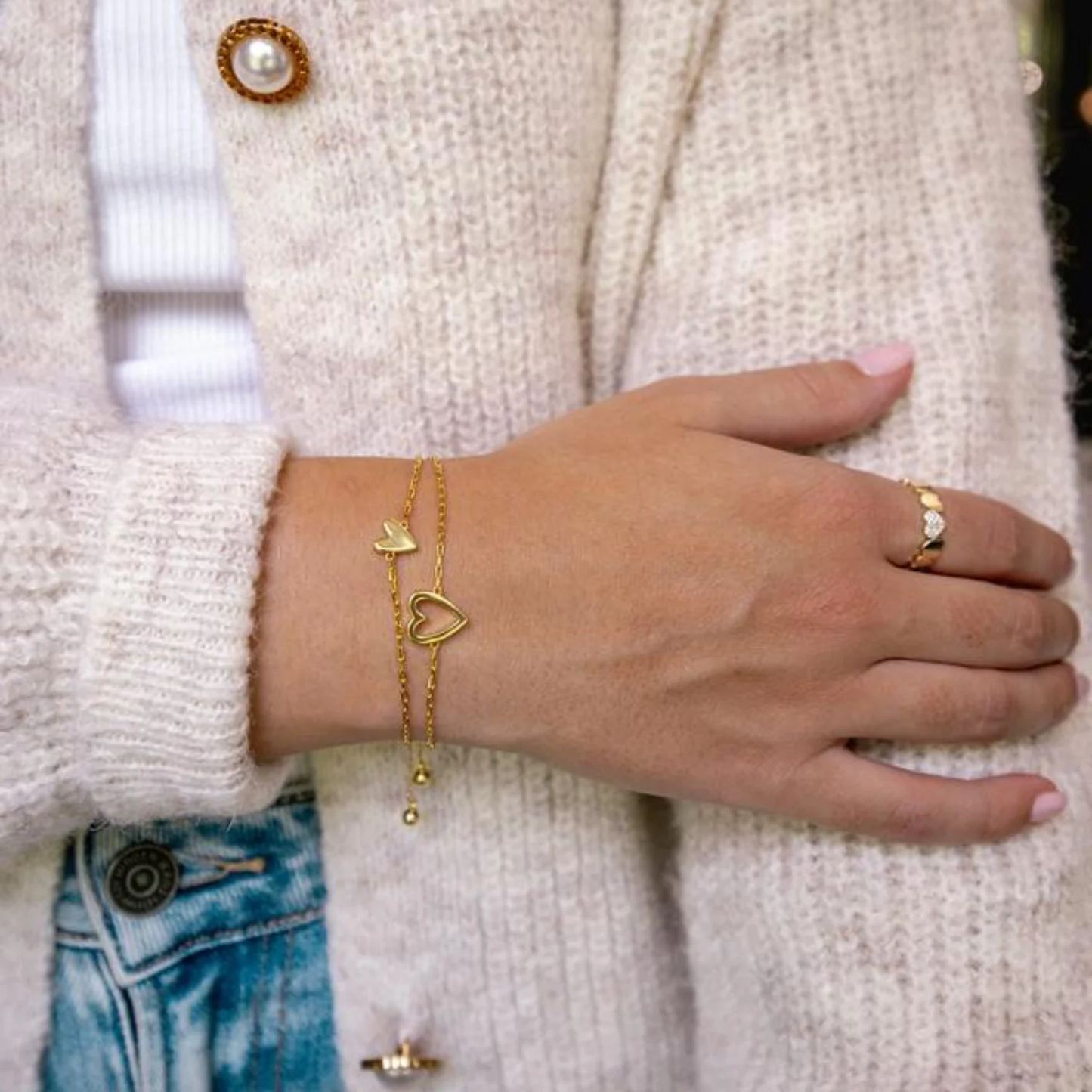 HeartBond™ Duo Bracelet – Twee Harten, Eén Band – Draag Elkaar Altijd Bij Je