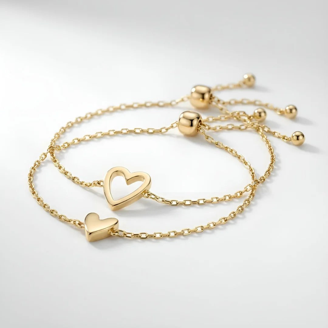 HeartBond™ Duo Bracelet – Twee Harten, Eén Band – Draag Elkaar Altijd Bij Je