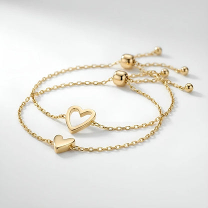 HeartBond™ Duo Bracelet – Twee Harten, Eén Band – Draag Elkaar Altijd Bij Je